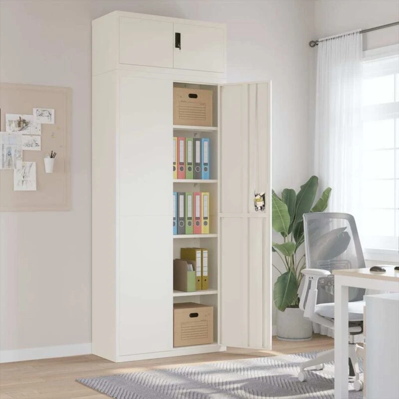 Image of Vidaxl File Cabinet White 90X40X240 Cm Steel, White 3188315