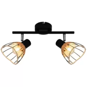 image of Zumaline Gant Twin Ceiling Spotlight, Black, 2x E14