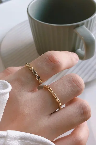 Image of Elk & Bloom 14K Gold Link Ring Gold