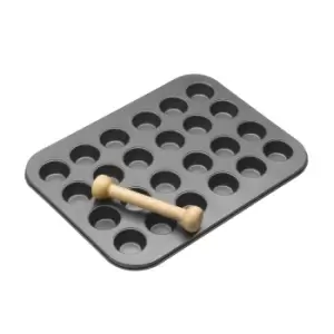 Image of MasterClass Non Stick 24 Cup Mini Tart Tin with Tamper 35cm x 27cm Grey