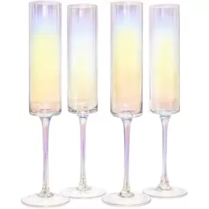 Image of Edge Champagne Flutes - Set of 4 Iridescent M&W