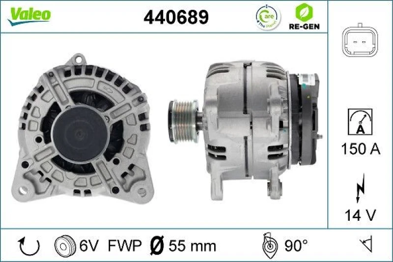 Image of VALEO 440689 Generator Alternator Charging Current: 150A, Voltage: 14V Alternator (4)