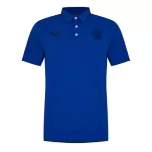 Castore Rangers FC Short Sleeve Polo Shirt Mens - Blue