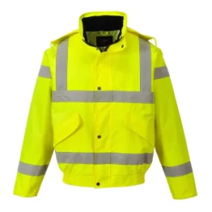 Image of Oxford Weave 300D Class 3 Breathable Hi Vis Bomber Jacket Yellow M