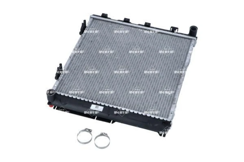 Image of NRF 56077 Engine radiator EASY FIT Brazed cooling fins, Aluminium, with attachment parts Aluminium Radiator,engine cooling (470)