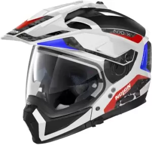 image of Nolan N70-2 X Torpedo N-Com Helmet, white-red-blue Size M white-red-blue, Size M