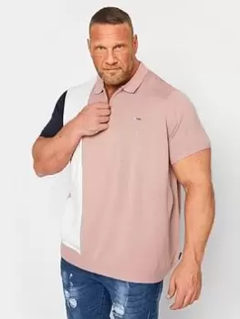 Image of BadRhino Bad Rhino Stripe Knitted Cut & Sew Polo, Multi, Size 1Xl, Men