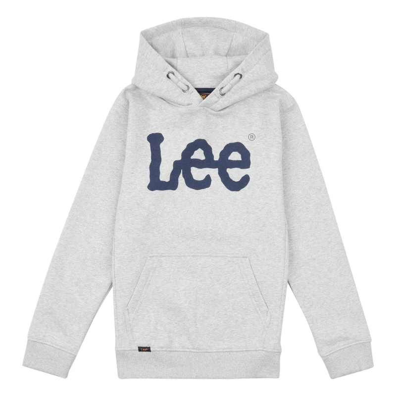 Image of Lee Wobbly Graphic Hoodie Navy Blue Grey