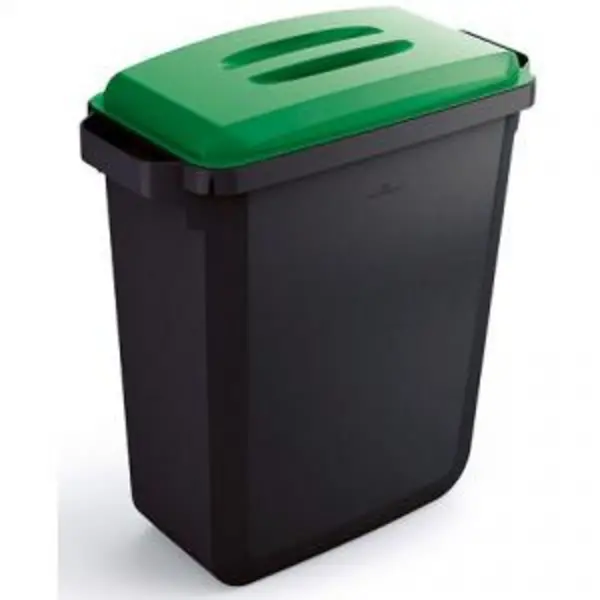 Image of Durable DURABIN ECO Recycled Black Rectangular Recycling Bin Green DRBEVEH2023023