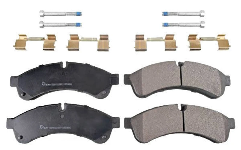 Image of Blue PRINT ADBP420010 Brake pad set Rear Axle, prepared for wear warning indicator, with fastening material Brake Pad Set,disc brake (402)