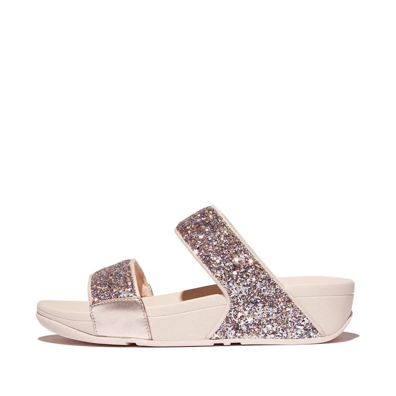 Image of FitFlop Womens slides FitFlop Lulu Multi-Tonal Glitter Rose Female 36
