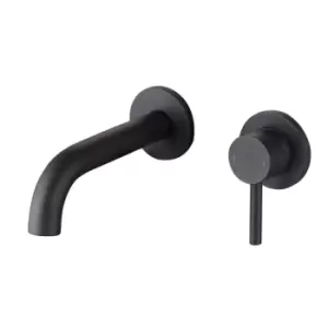 Image of Wall Mounted Black Basin Mixer Tap - Arissa