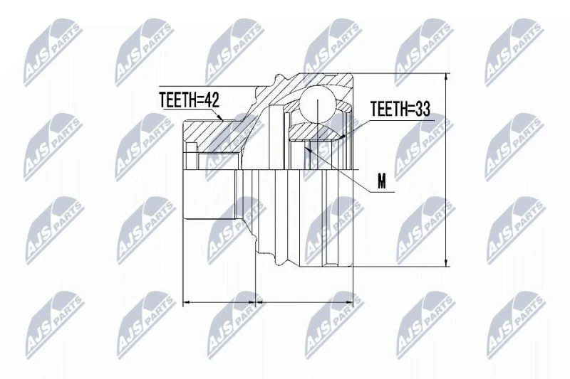Image of NTY CV joint kit NTY NPZ-AU-051