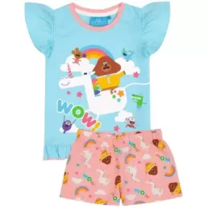 Image of Hey Duggee Girls Unicorn Frill Pyjama Set (18-24 Months) (Blue/Pink)
