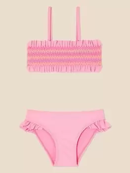 Image of Accessorize Girls Rainbow Smocking Bikini - Pink, Size Age: 11-12 Years, Women