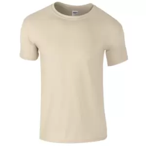 image of Gildan Mens Short Sleeve Soft-Style T-Shirt (XXL) (Sand)