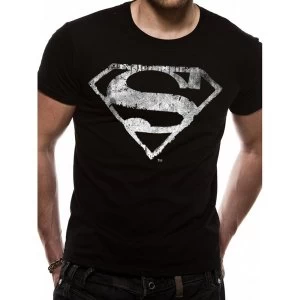 Image of Superman Logo Mono Distressed Small T-Shirts
