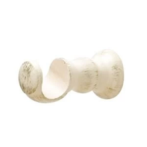 Image of Colours Modern Cream Wood Curtain pole bracket Dia35mm
