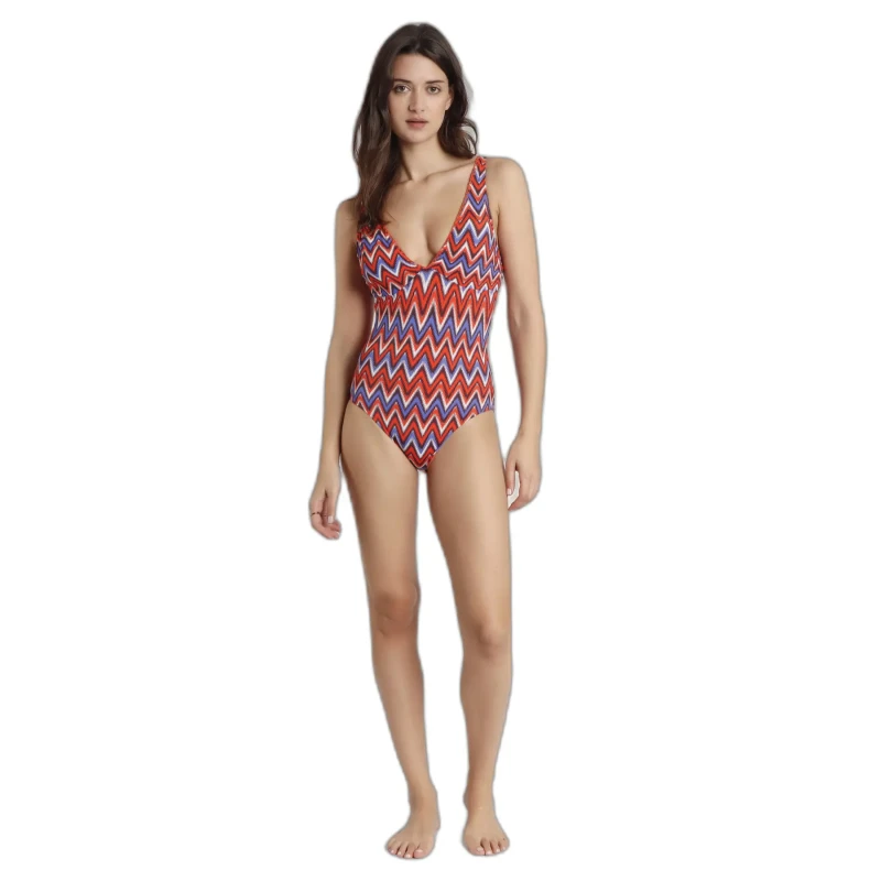 Image of Womens 1 Piece swimsuit Admas Ethnic Waves Multicolore Female 38