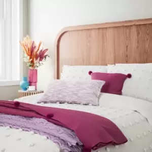 Image of Helena Springfield Tufted Spot Kingsize Duvet Cover Set, White