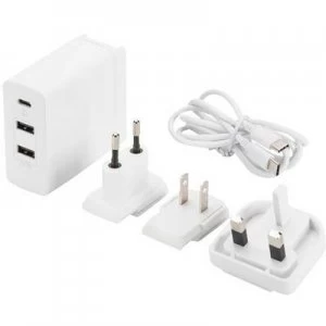 Image of ednet Travel 31812 USB charger Mains socket Max. output current 6000 mA 3 x USB, USB-C socket USB Power Delivery (USB-PD)
