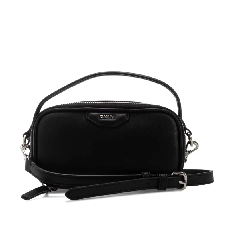 Image of DKNY Naria DZ Top Handle Camera Crossbody Black Silver female One Size