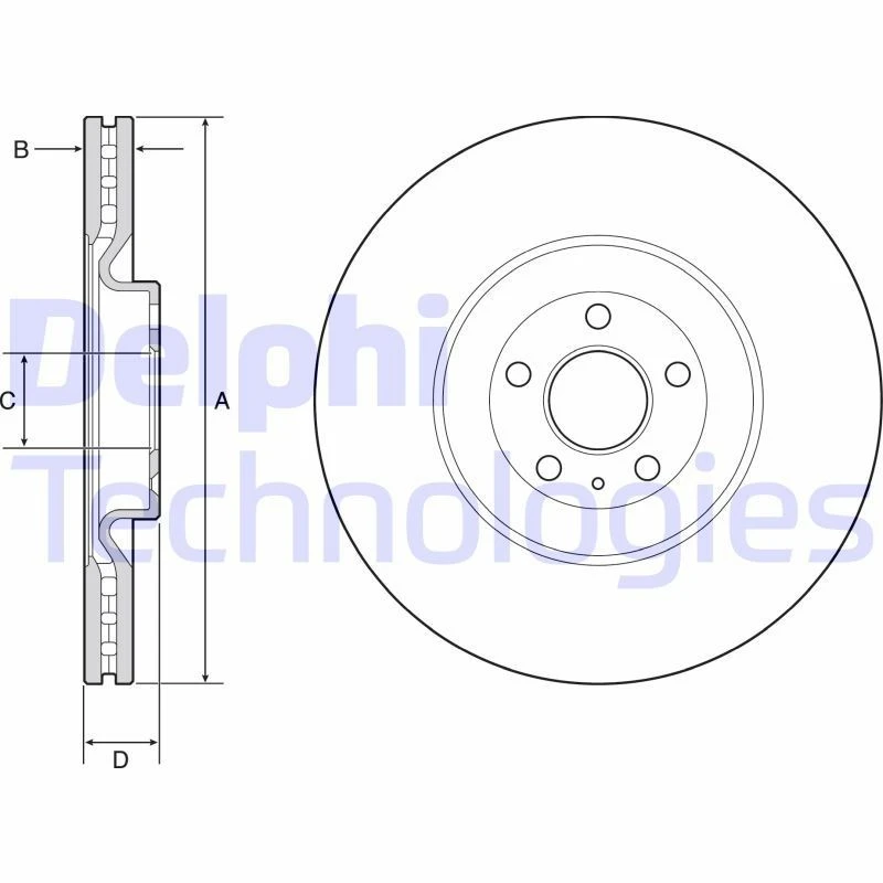 Image of DELPHI Brake disc DELPHI BG9233C