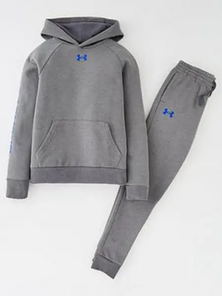 image of Under Armour Boys Rival Fleece Tracksuit - Grey, Size XL=13-15 Years