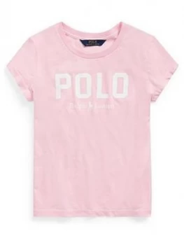 Image of Ralph Lauren Girls Short Sleeve Polo T-Shirt, Pink, Size Age: 7 Years, S, Women