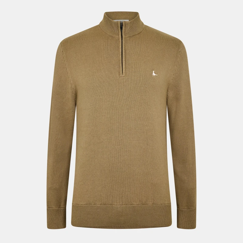 Image of Jack Wills Jack Funnel Neck Half Zip Jumper Men Fawn male S