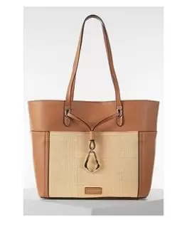 image of Luella Grey Millie Molten Drop Shopper - Raffia/Tan