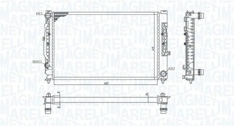 Image of MAGNETI MARELLI Engine radiator MAGNETI MARELLI 350213199900