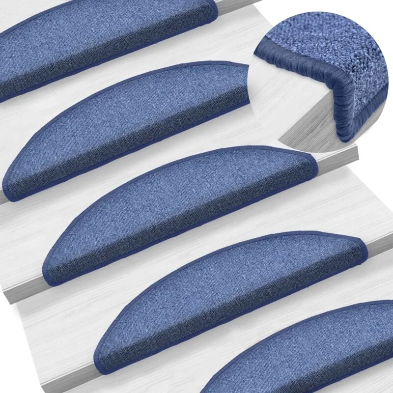 Image of VIDAXL Carpet Stair Treads 15 pcs Blue 56x17x3cm Vidaxl 133883