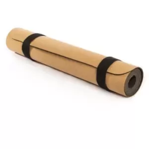 image of Cork Yoga Mat with Strap Brown - Pukkr