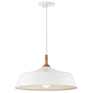 Image of 1 Bulb Ceiling Pendant Light Fitting White LED E27 100W Bulb