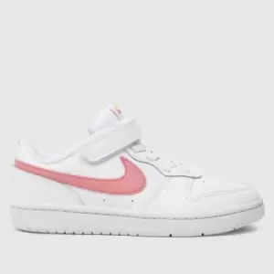 Image of Nike White Court Borough Low 2 Girls Junior Trainers