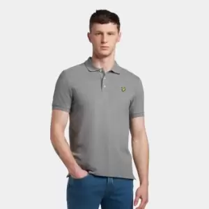 Image of Mens Plain Polo Shirt - Mid Grey Marl - M