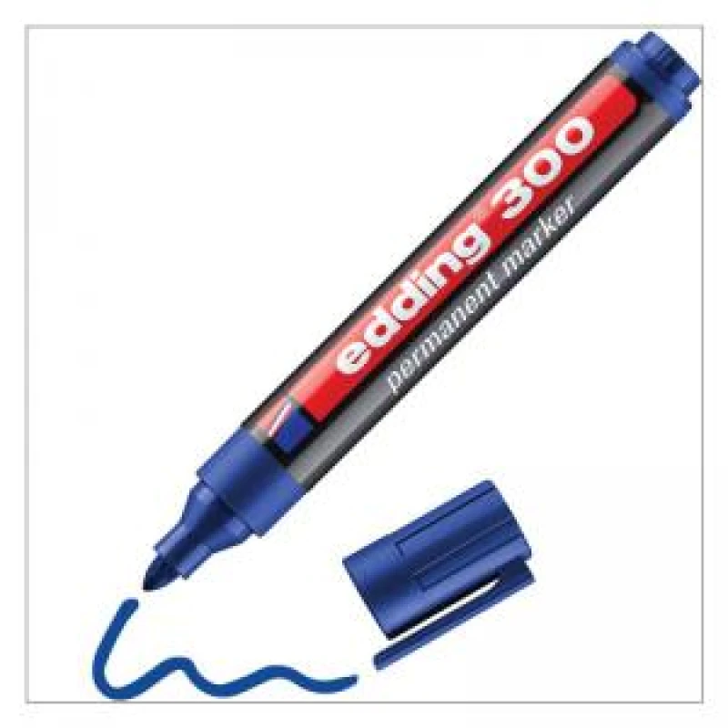Image of edding 300 Permanent Makrer A8 Bullet Blue Box of 10