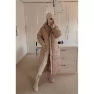 Image of I Saw It First Stone Premium Long Padded Coat - Brown