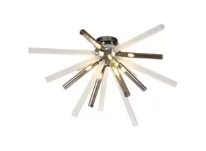 Image of Semi-Flush 8 Light G9, Smoked & Frosted, Polished Chrome
