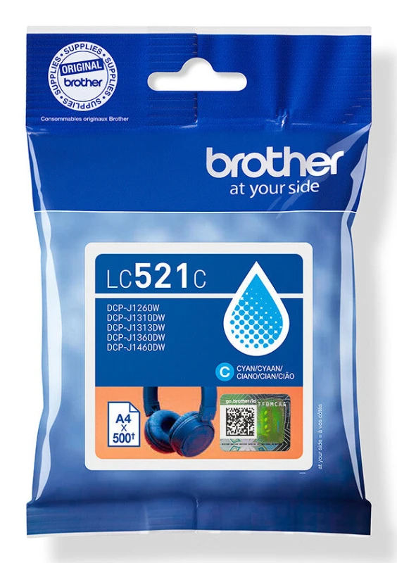 Image of Brother LC521C Cyan Ink Cartridge (Original)