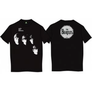 image of With The Beatles Mens Black Vintage Print T Shirt: Large