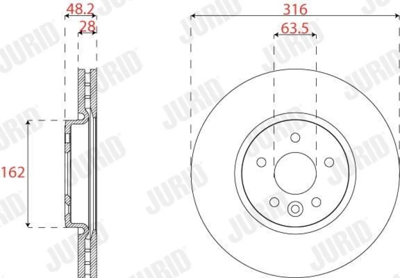 Image of Brake disc JURID 563304JC