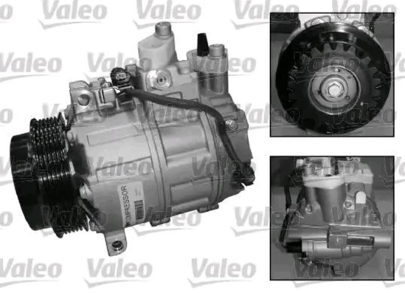 Image of VALEO 813657 AC Compressor REMANUFACTURED, PAG 46, Refrigerant: R134a, with PAG compressor oil Compressor,air conditioning (447)