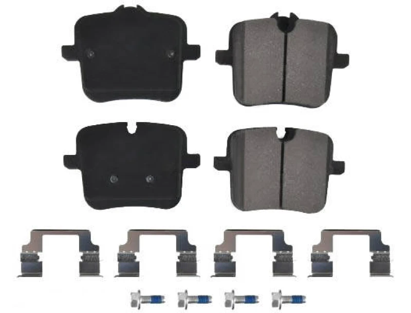 Image of Blue PRINT ADBP420079 Brake pad set Rear Axle, prepared for wear warning indicator, with fastening material Brake Pad Set,disc brake (402)