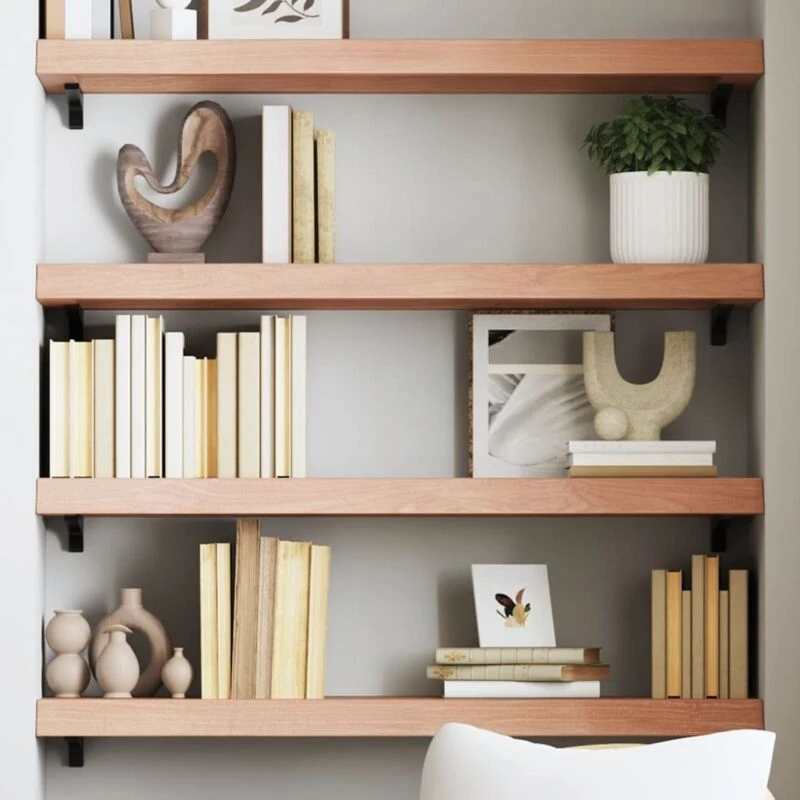 Image of VIDAXL Vidaxl - Wall Shelf Light Brown 80x30x(2-6) cm Treated Solid Wood Oak 8720845813857