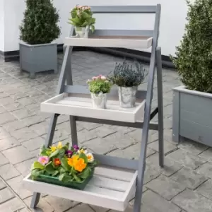 image of Florenity Grigio Grey Folding Pot Shelf Grey