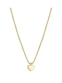 image of Simply Silver Gold Plated Sterling Silver 925 Polished Heart Necklace, Silver, Women