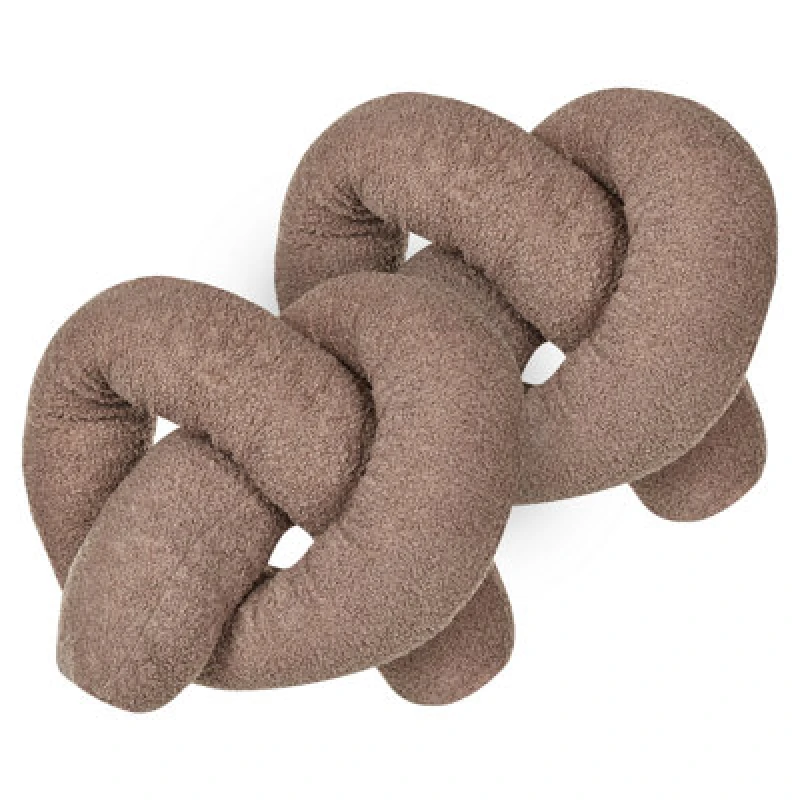 Image of Beliani Set Of 2 Decorative Cushions Gladiolus Boucle 172 X 14cm Brown Solid