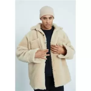 Image of I Saw It First Cream Borg Trucker Jacket - White